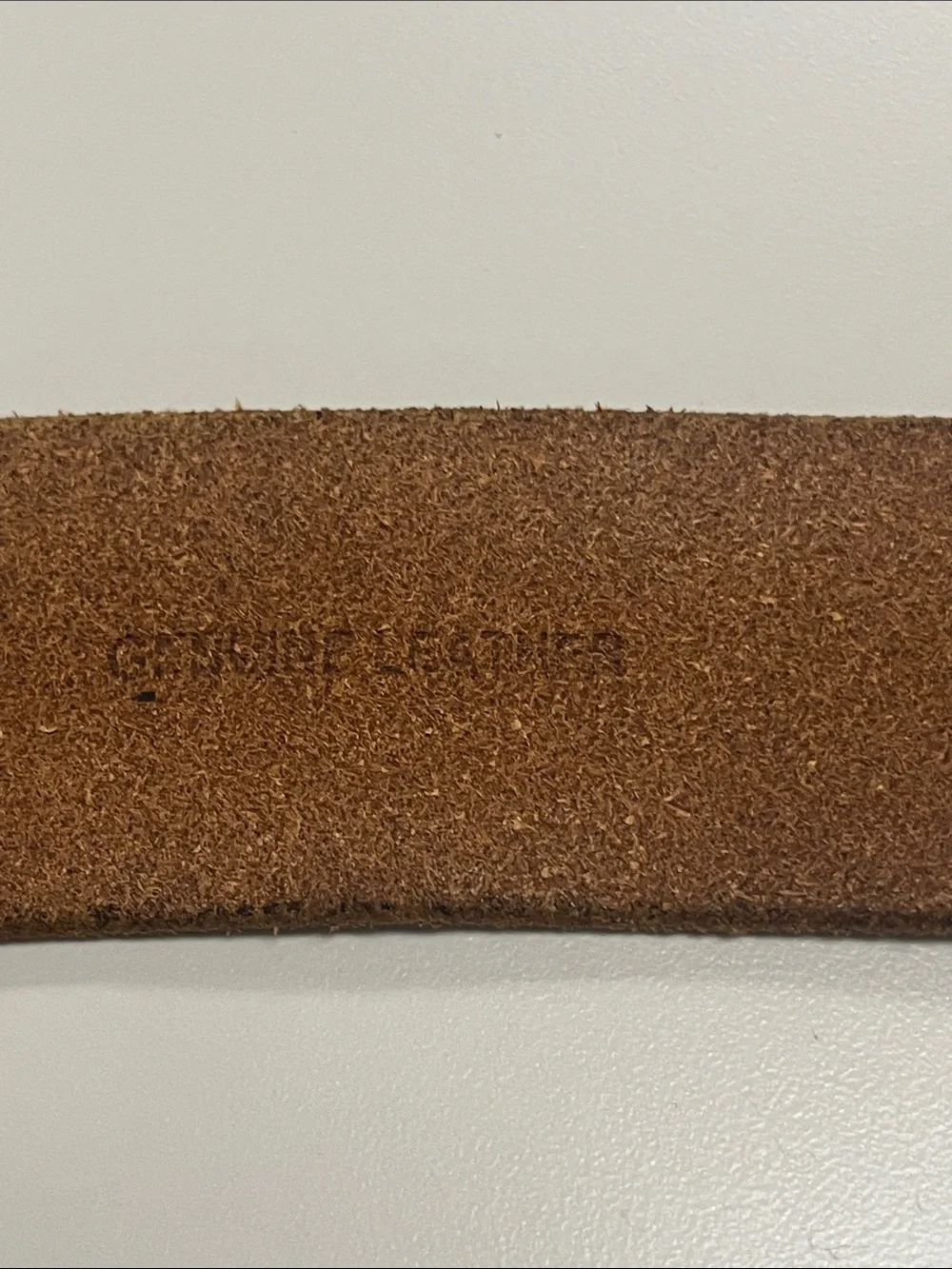 Source Unknown Distressed Brown Leather Belt with Silver Buckle